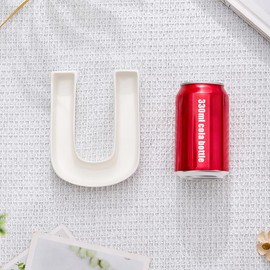 Coffeezone Small Porcelain Letter Dish & Plates for Candy/Nuts Ideas, Wedding Party Gift (Letter U)