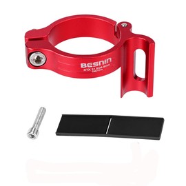 BESNIN Chain Guard Converter or Bicycle front derailleur converter for Chain Guard Install Suitable 28.6MM/31.8 to 34.9MM bike frame (red, 31.8/34.9MM)