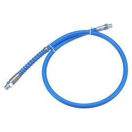HARFINGTON Grease Gun Hose 31.5" 10000 PSI Spring Flex High Pressure Quick Release Grease Replacement with Coupler 1/8" NPT Threads for Grease Gun, Blue