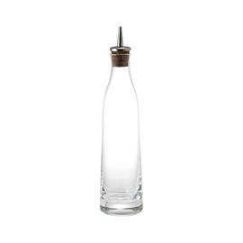 Creative Co-Op 8-Ounce Glass Cruet with Stainless Steel and Cork Spout, Clear