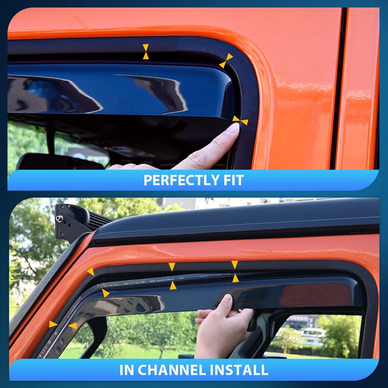 Nilight in Channel Window Deflectors for Toyota Tundra 2022 2023