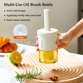 Basting Pot Set with Brush - Zulzifs Glass Grill Basting with Silicone Brushes for Cooking Meat Brush for Basting, BBQ Sauce Pot, Meat Baster Set 10 oz