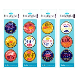 Funny Quote Bookmarks - JUST Clip IT! (4 Sets of 3 Page Markers- Total 12) Funny Bookmark Set - Ideal for Bookworms of All Ages. Adults Men Women Teens & Kids Love Our Fun Domed Designs!