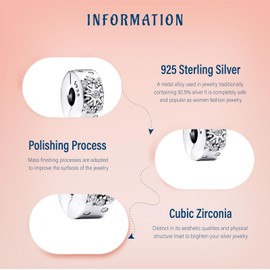 Ceeyoll 2 Stück Damen Charm Anhänger,Clip Stopper Charme,Sterling Silber Sonne Mond Sterne Pavé Cli Zirkonia Bead Charms Cli,Charm & Beads für Damen,Charms Stopper Silber für Frauen Mädchen.