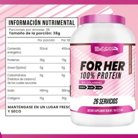 Suplemento En Polvo Bunny Sport For Her 1kg Varios Sabores                                                                                            