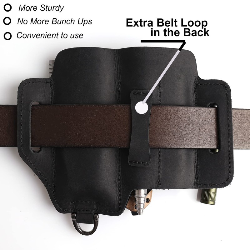Topstache Leather Multitool Sheath,EDC Belt Organizer for Work and Daily