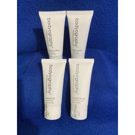 Bodyography Travel Set Body Wash Lotion Shampoo Conditioner Soap Vegan Set of 4