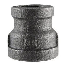 MingMing 3/4”X1/2” BLACK MALLEABLE IRON PIPE REDUCING COUPLING GAS FITTINGS . Lot Of 10