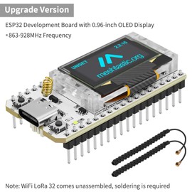 MakerFocus ESP32 LoRa V3 Development Board with 2000mAh Battery, Protective Case, 915MHz Antenna Integrated WiFi Bluetooth SX1262 CP2102 0.96-inch OLED Display Type C for Meshtastic IoT Arduino