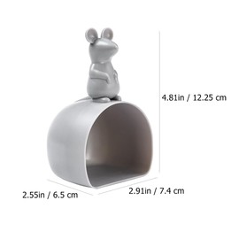 Tomaibaby 2pcs Plastic Measuring Scoops Mouse Shaped Kitchen Rice Scoops Portable Food Cup for Dry Goods Spices Candies Popcorn Flour