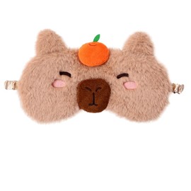 OMEIU 1 Pcs Kids Eye Masks for Sleeping, Kids Eye Mask, Colourful Unicorn Animal Soft Plush Sleeping Mask, Kids Sleeping Mask for Girls Children Travel Party Fillers (Capybara, One Size)