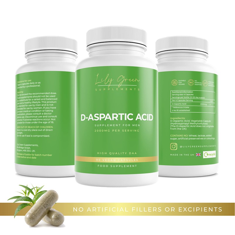Lily Green | D-Aspartic Acid 2000mg per Serving | 90