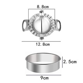 ABOOFAN 2pcs Dumpling Maker Set Stainless Steel Dumpling Mould Ravioli Maker and Flour Ring Cutters for Dumpling Ravioli Pastry Empanadas