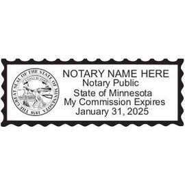 Shiny Green Notary Stamp | Self Inking, Printer S-844, 2.3x0.81 Inch Prints | Minnesota