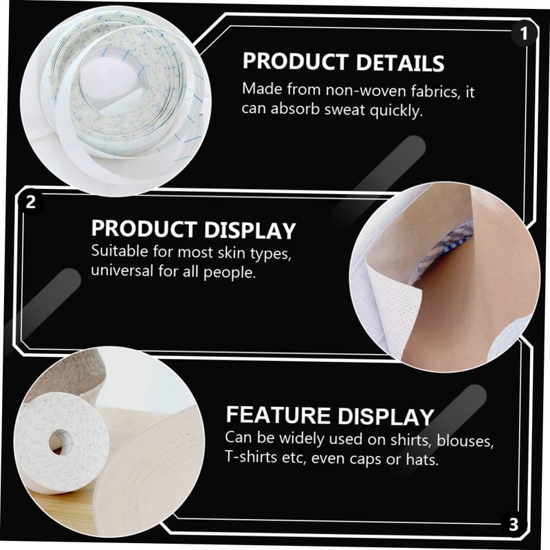 TOVINANNA 2 Rolls Collar Sweat Pad Sweat Absorption Decal Discreet