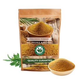 AYUSHKA ORGANIC Fenugreek Powder | Trigonella foenum-graecum | Flavorful & Nutritious Spice for Every Kitchen (17.7 OZ | 500 gm)