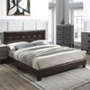 Poundex Twin Faux Leather Upholstered Bed, Brown