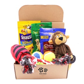 Fansco Dog Gift Box Set with Pet Toys Treats Snacks