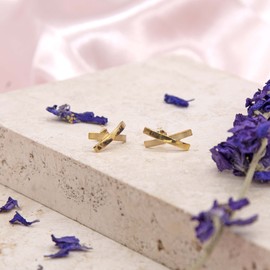 Carissima Gold Women's 9ct Yellow Gold Satin and Polished Crossover Earrings