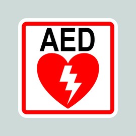 RDW AED - Color Sticker - Decal - Diecut - automated External defibrillator Cardiac Arest Safety Health Medic Emergency - 10.00x10.00