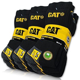 9 Pairs of CAT® Real Work Socks, Women's and Men's Work Socks, Business Socks, Stockings, Choice of Sizes 35-50, 9 Pairs Black