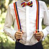Jagowa Adjustable Rainbow Bow Tie Y-Suspenders for Fancy Dress and