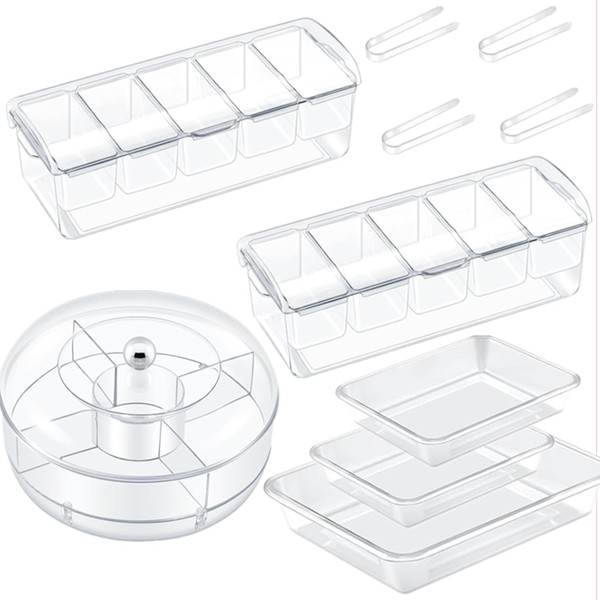 Tiangrid 6 Pcs Chilled Serving Tray Buffet Set for Party