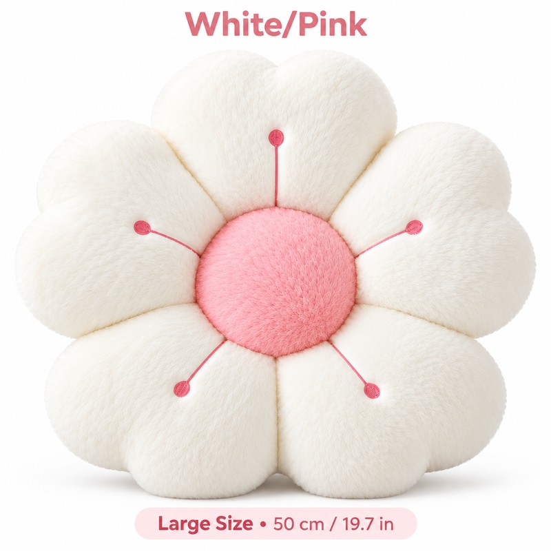 Soft Plush Daisy Flower Throw Pillow for Bed & Sofa
