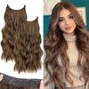 2 Piezas Extension de Cabello, 45CM Hair Extensions(Marrón Claro)