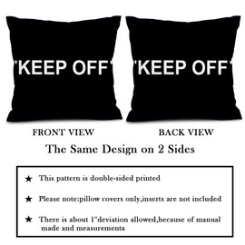 Khxriypha Hypebeast Room Decor Keep Off Pillow Set of 2 Breathable Pillow Cover Square Cushion Case for Home Sofa Couch Decoration 20×20 inch 3