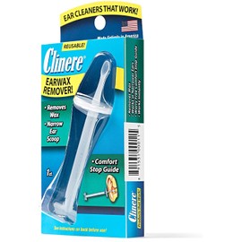 Clinere Ear Cleaner Earwax Remover Reusable Tool with Comfort Guide, Narrow Ear Scoop for Safely & Gently Cleaning Ear Canal at Home, Earwax Removal Cleaning Tool, Itchy Ears, Ear Wax Buildup, 1ct