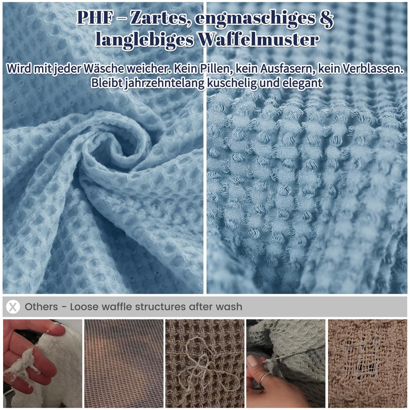 PHF Blanket 100% Cotton 130 x 150 cm, Soft Waffle