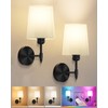 Ouyulong Battery Operated Wall Sconces Set of 2, Wireless Rechargeable