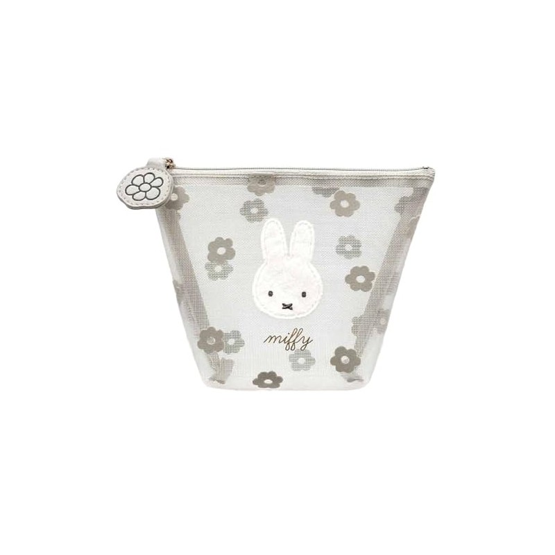Marimo Craft Miffy Cherry Fleur Series Mesh Vessel Pouch, Gray,