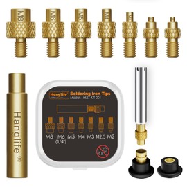 HANGLIFE Soldering Iron Tips for Threaded Inserts M2 M2.5 M3 M4 M5 M6 M8, Heat-Set Insert Tips Compatible with Weller SP40NUS/Hakko FX-888D/900M/T18 Irons- Press Tool for Plastic 3D Printer Components