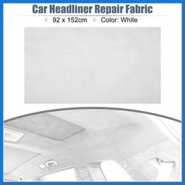 VekAuto Suede Headliner Fabric 36" Length x 60" Width Foam Backed for Car Truck RV SUV Interior Trim Protect Aging Broken Faded DIY Repair Replacement White Auto Accessories