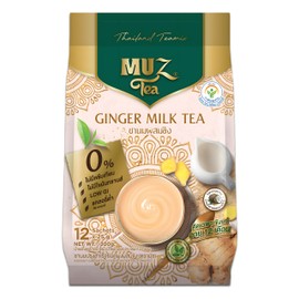 MuzTea Ginger Tea Instant Powder Mix 3 in 1, Gingers, Coconut Flower Sugar, Creamer From Selected Low Fat Milk Powder12 Sachets (Ginger Milk Tea)