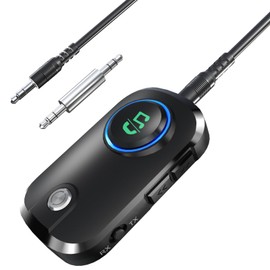 EWiN Bluetooth 5.3 Transmitter & Receiver, 3.5mm Receiver + Transmitter, 2-in-1 Bluetooth, Hands-free Calling, Navigation, 8 Hours Playback, Music Playback, Low Latency, Earphone Jack, TV, Car,