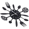 Restokki Wall Clock 14.4 Inch Kitchen Wall Clock, Black Kitchen