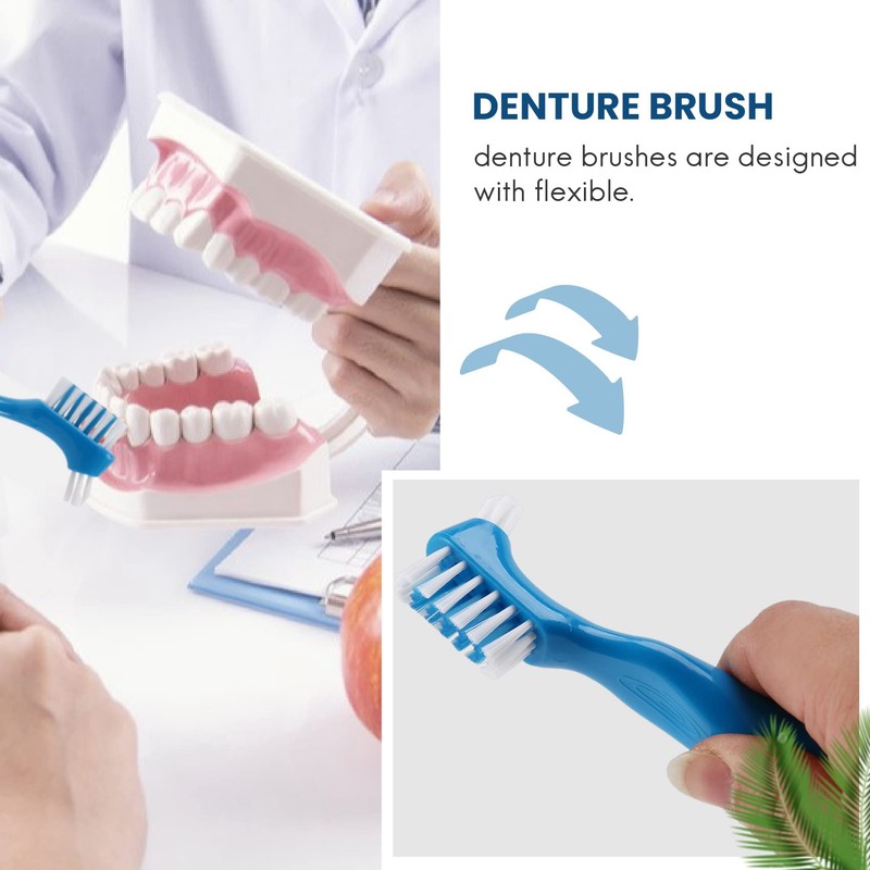 Kopinma Pack of 12 Denture Brush Hard Denture Cleaning Brush