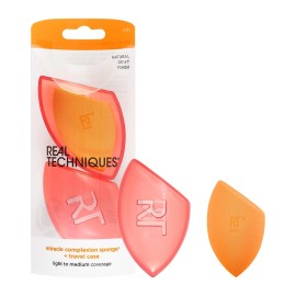 Real Techniques Set of 2 Real Techniques Miracle Complexion Sponge + Travel Case, Orange