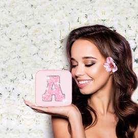 Uygafly Uygafly Easter Gifts for Girls 3 4 5 6 7 8 9 10 11 12 13 14 Year Old,Gifts for Teens Kids Daughter Sister Birthday Gifts for Women - Travel Jewelry Case Small Box Cute Stuff | Pink,A