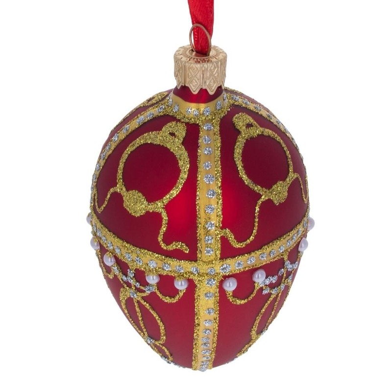 BestPysanky 1895 Rosebud Royal Egg Glass Ornament