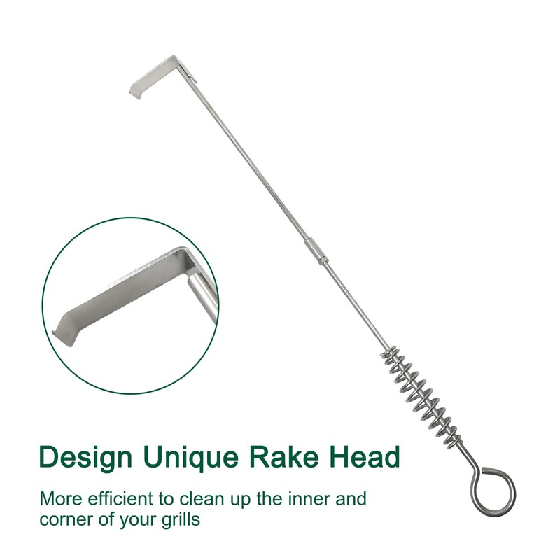 Quantfire 26.5" BBQ Ash Tool Poker Rake, Charcoal and Grill