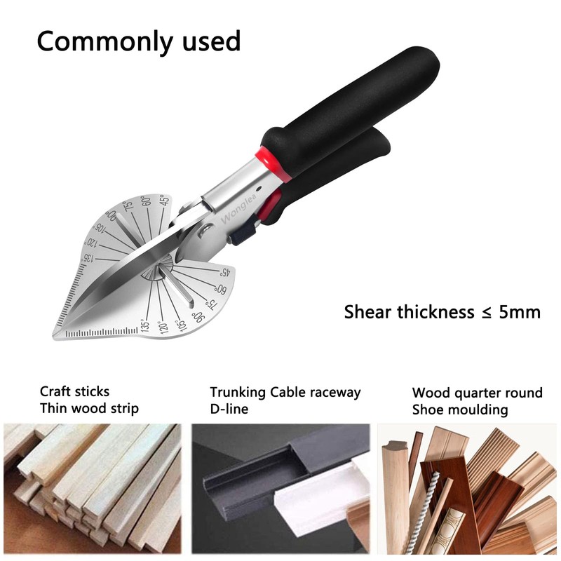 Wonglea Multi-Angle Miter Shears for Angular Cutting Molding Crafting,Quarter Round