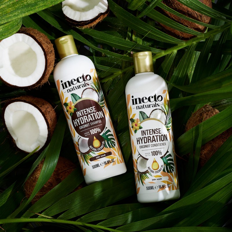 INECTO Natural Coconut Shampoo 500ml, Super-Creamy Infused with Pure Organic