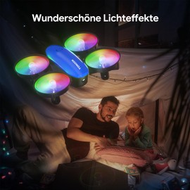 Tomzon Mini Drone for Children, Helicopter Remote Controlled with LED Light, Long Flight Time RC Quadcopter with Propeller Protection, Throwing Go/3D Flip/Rotation/Circular Flight, Indoor Drone Mini