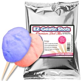 Cotton Candy Jello Shot Mix 6.78 oz - Premium Gluten-Free Jello Mix for Tasty Jello Shots - Easy to Make EZ Gelatin Powder Mix for Jello Shots - Adult New Year and Holiday Party Supplies