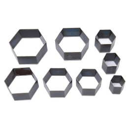 8pcs Leather Punching Mold DIY Hexagonal Shape Sharpness High Carbon Steel Hollow Punch Cutter for Layering Fabric Jewelry