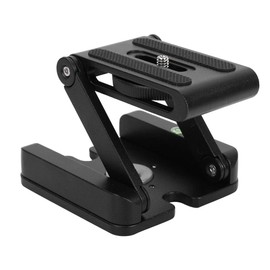 Z Flex Tilt Tripod Head, Aluminum Alloy Folding Z Shape Tilt Pan Head Storage Case Plate Bracket for DSLR Camera Camcorder Tripod Slider Rail